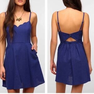Blue Scallop Neck Sundress